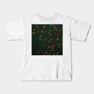 Camouflage - Dark green and Maroon Kids T-Shirt